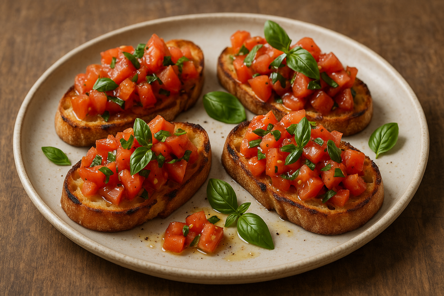 Bruschette al Pomodoro e Basilico