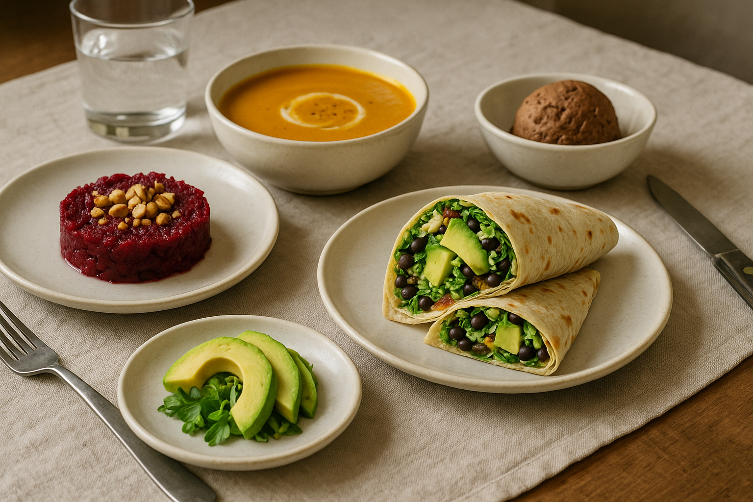 Cena: Wrap Vegano con Avocado, Fagioli Neri e Salsa Piccante