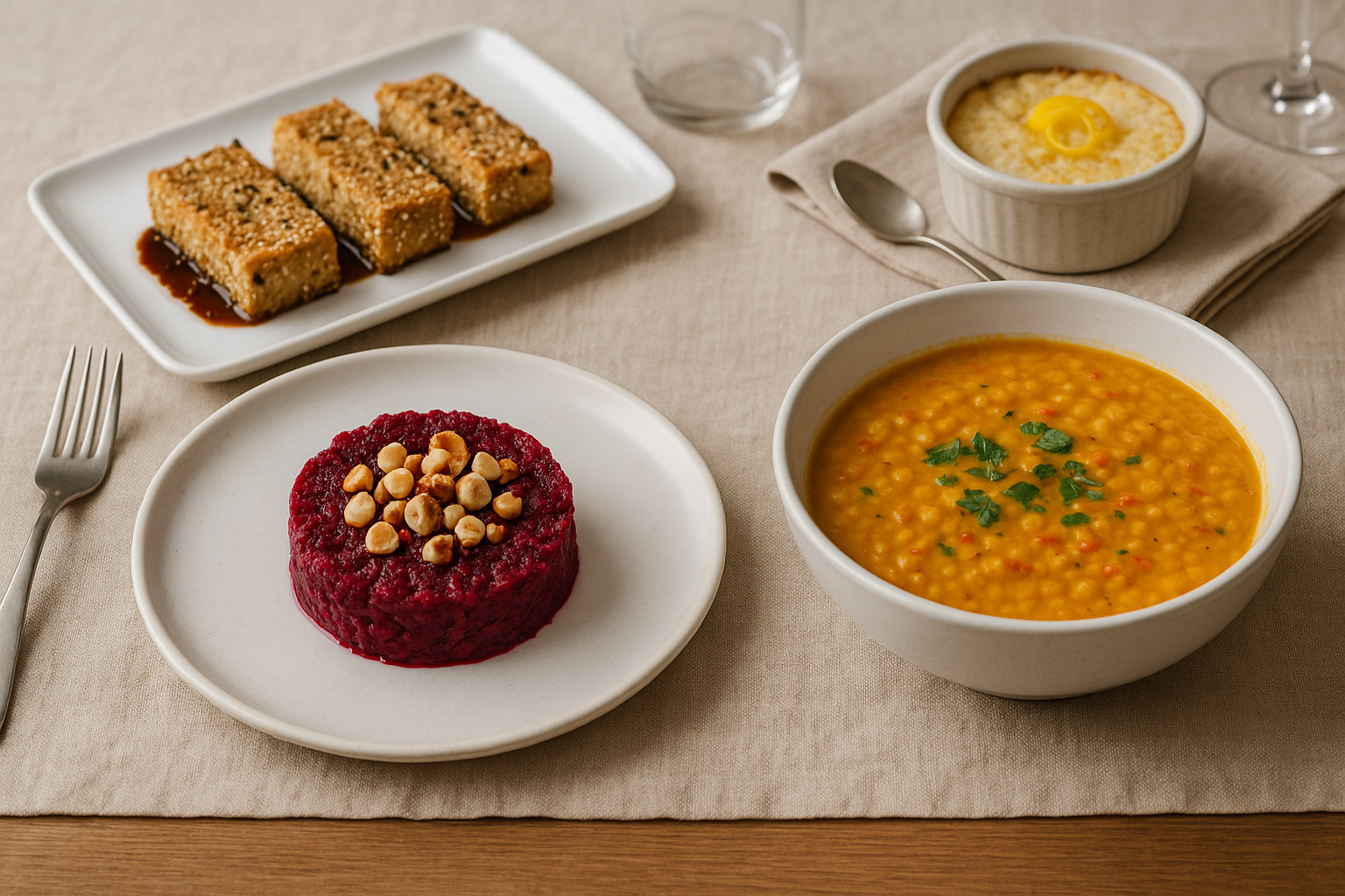 Menù cena con Zuppa di Lenticchie Rosse al Curry e Latte di Cocco