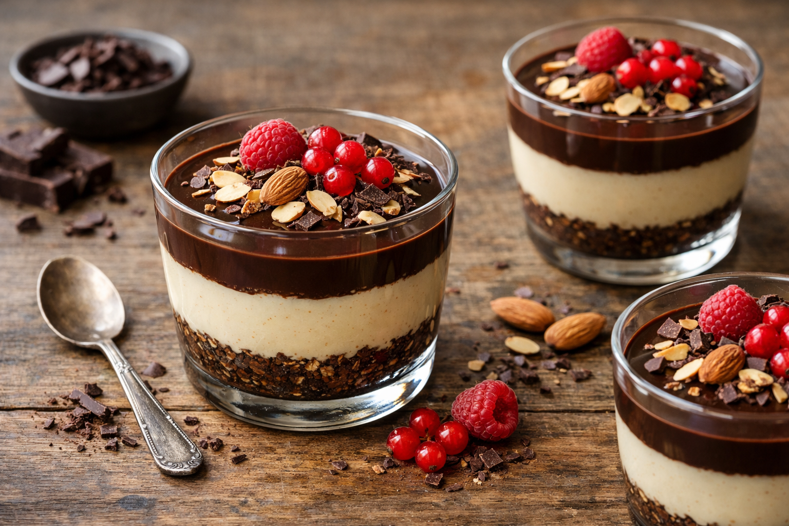 Parfait alle mandorle e cioccolato